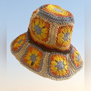Anthropologie Peter Grimm Straw Wide Brim Beach Floppy Hippie Sun Hat Pura Vida